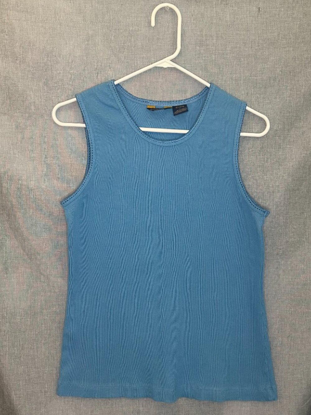 100% cotton Thick quality Material Ribbed Tank Top Shaver Lake Blue Large